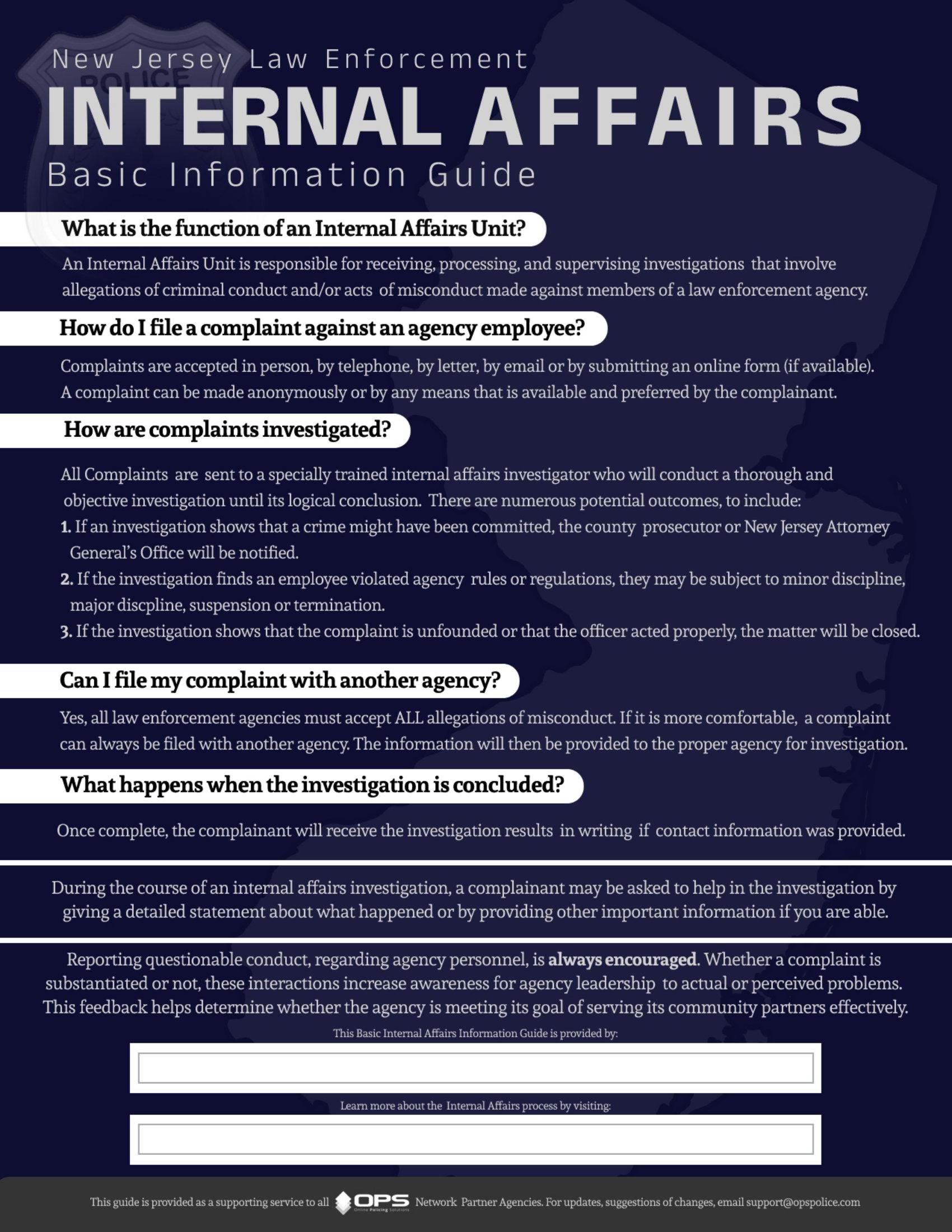INTERNAL AFFAIRS BROCHURE