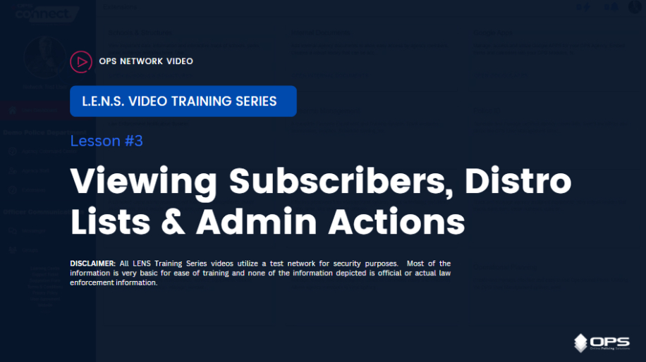 Viewing Subscribers, Distro Lists, Admin Actions Video - Training Key #3 Viewing Subscribers, Distro Lists, Admin Actions Video - Training Key #3