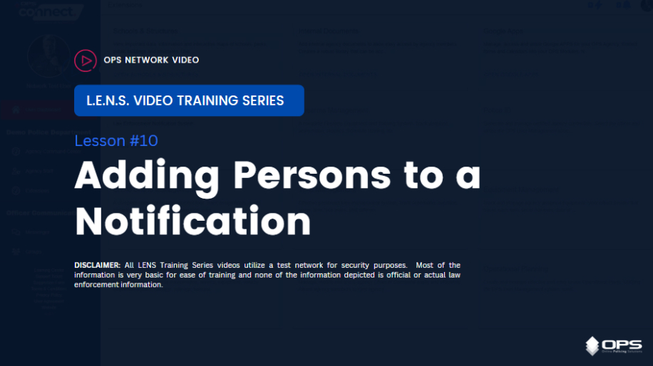 Adding Persons to a Notification Video - Training Key #10 Adding Persons to a Notification Video - Training Key #10