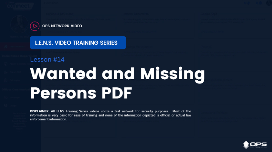 Wanted and Missing Persons PDF Video - Training Key #14 Wanted and Missing Persons PDF Video - Training Key #14
