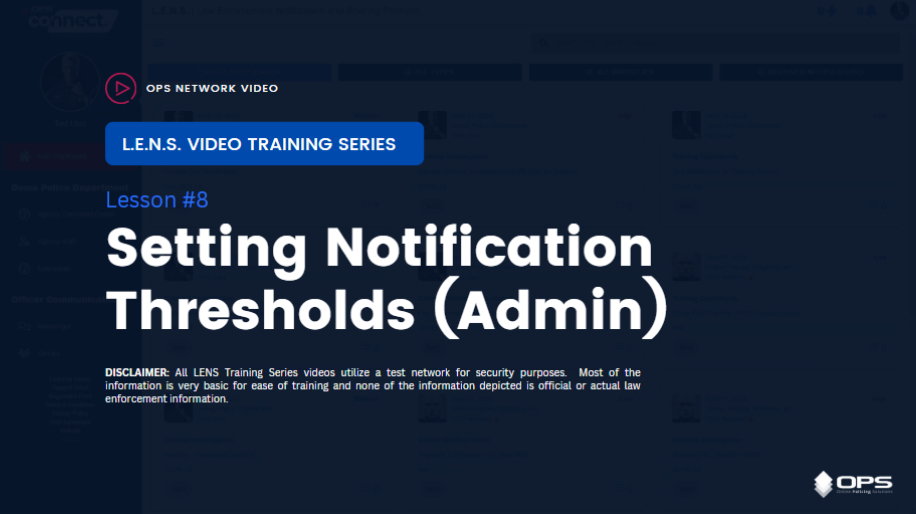 Setting Notification Thresholds Video - Training Key #8 Setting Notification Thresholds Video - Training Key #8