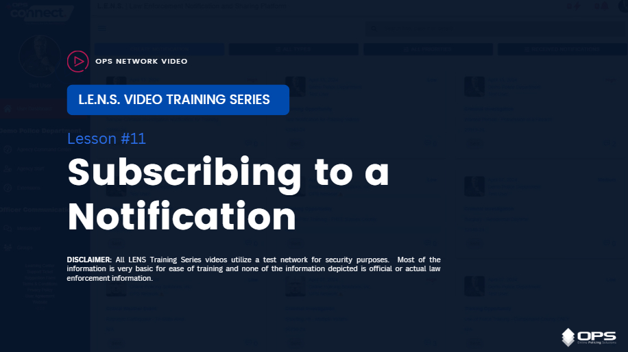 Subscribing to a Notification Video - Training Key #11 Subscribing to a Notification Video - Training Key #11
