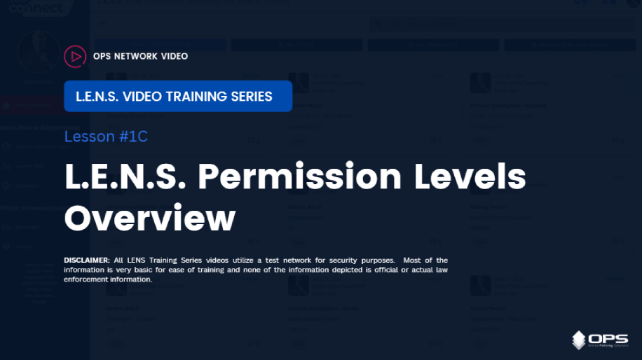 LENS Permission Levels Overview Video - Training Key #1C LENS Permission Levels Overview Video - Training Key #1C