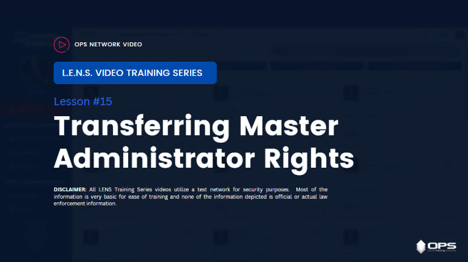 Transferring Master Admin Rights Video - Training Key #15 Transferring Master Admin Rights Video - Training Key #15