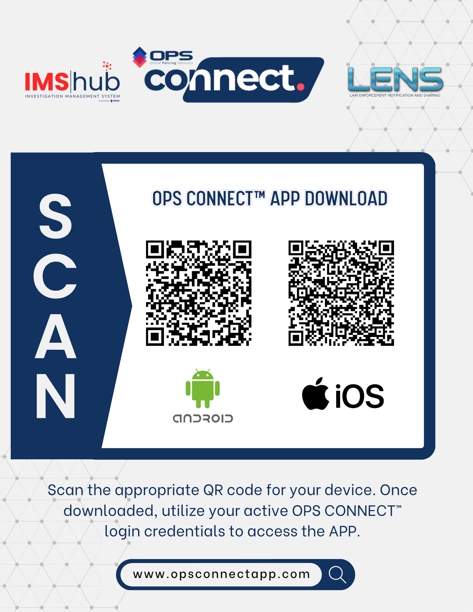 OPS CONNECT APP DOWNLOAD QR CODES